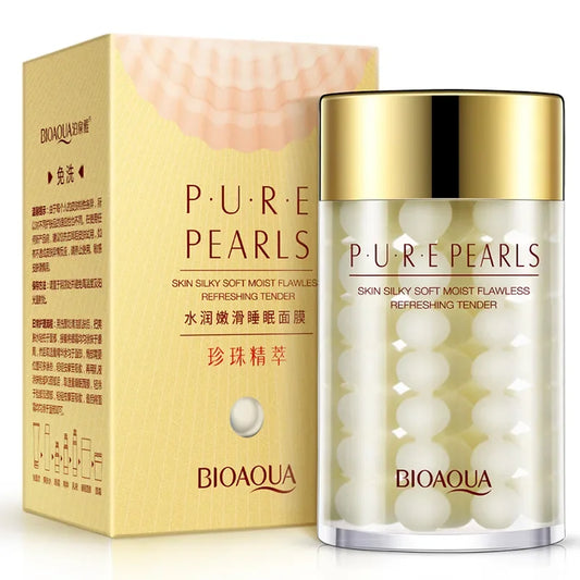 BIOAQUA Brand Pure Pearl Essence Sleeping Mask Face Skin Care Replenishment Korean Facial Cream Whitening Hydrating Night Masks