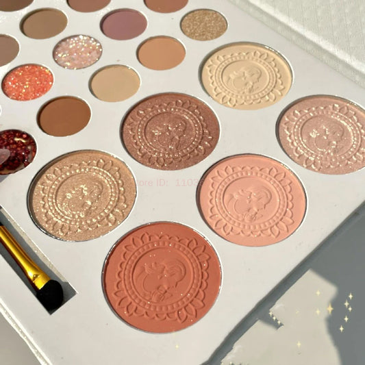 26 Colors Eyeshadow Palette Pearly Matte Earth Color Eyeshadow Portable Long Lasting Highlight Blush Palette Eye Shadow Makeup