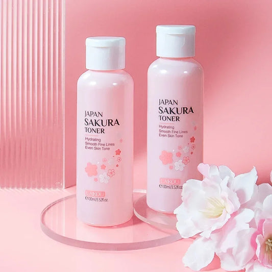 LAIKOU Cherry Blossoms Face Tonic Deep Moisturizing Repairing Oil-control Shrink Pores Makeup Water  Skin Care Toner 100ml