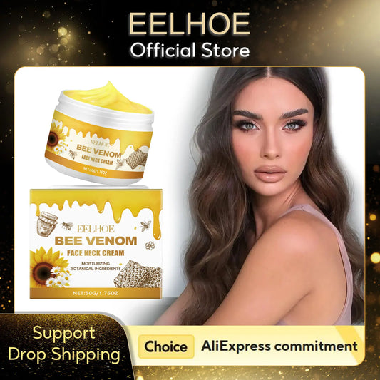 EELHOE Bee Venom Lifting Neck Cream Deep Moisturizing Face Repair Skin Barrier Smooth Hydrated Skin Firming Tightening Cream 50g