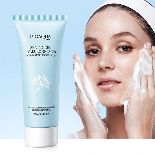 Sea fennel Hyaluronic acid Facial cleanser Anti-wrinkle Soothing Deep cleaning Not tense Oil control Facial cleansing skincare